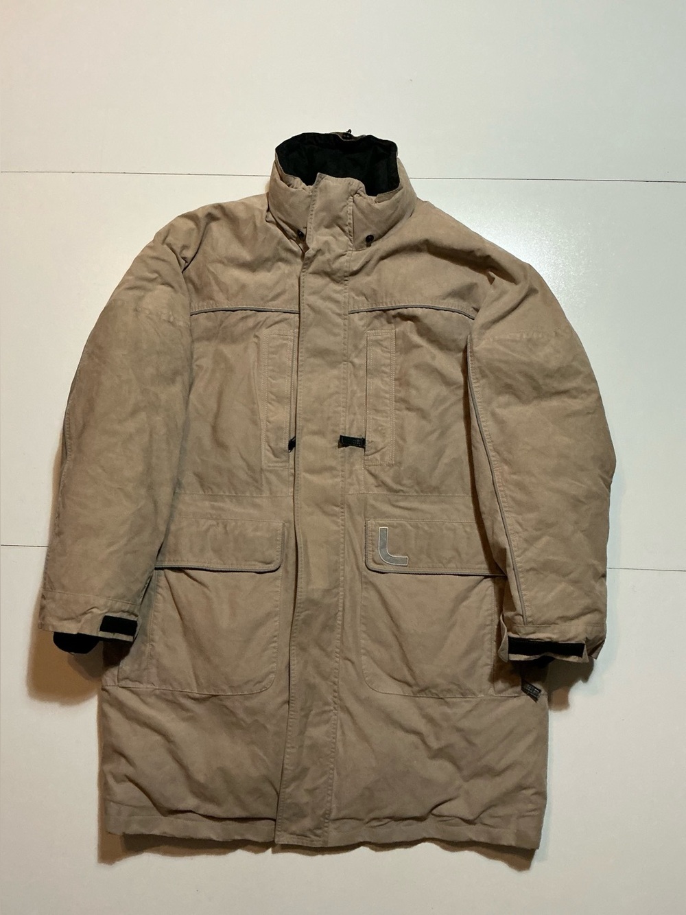 Momo Design Minardi Piume Duck Down Khaki Reflective Puffer Parka Jacket